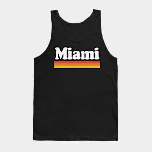 Miami, Florida - FL Retro Sunset and Text Tank Top